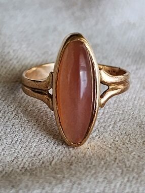 Antique Carnelian Gemstone 10kt Gold Ring Size 4.5